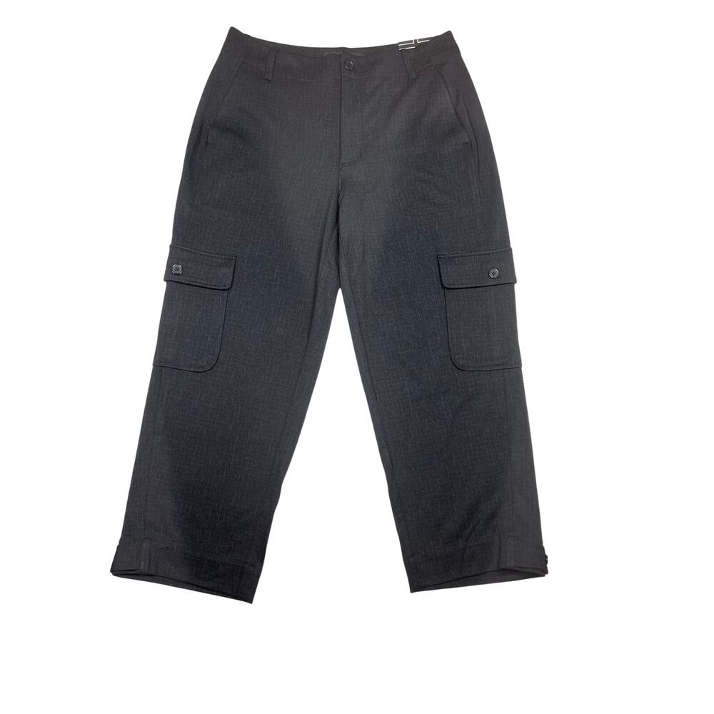 Liverpool Utility Crop Cargo Pants Black Crosshatch | Workwear | Size 12/31 NWT - Picture 2 of 9